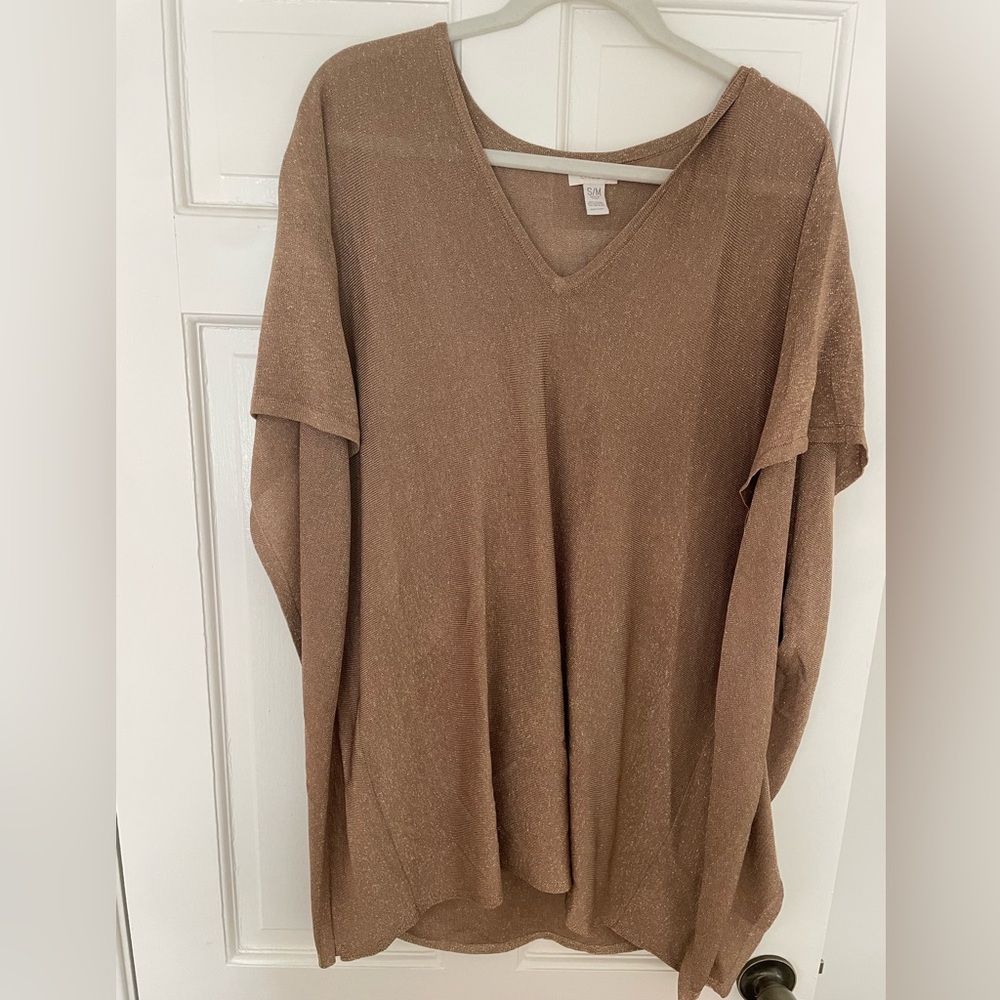 Chico's Sparkly Sweater in Tan